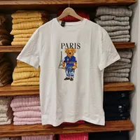 All'ingrosso Alta qualità 100% Cotton Bear T-shirt manica corta Casual TEE SHIRTS con USA Orso modello Stampa