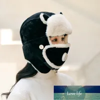 Kış bombacı şapka maske ile 2 parça set kalın sıcak rüzgar stop sıcak kış şapka kadınlar için fabrika fiyat uzman tasarım kalite son stil orijinal durum