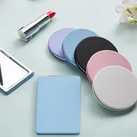 Atacado mini maquiagem espelho portátil portátil cor de doces pequenos bolso compacto espelhos para mulheres meninas viagem beleza diária