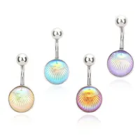 Crystal Shell Belly Ring Body Jewelry Body Acciaio inossidabile Strass NAEL BELL BUTTON PIANCING Dangle anelli per le donne