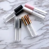 10ml Transparent Empty Lipgloss Tube Wand Container Private Label Lip Gloss Clear Round Bottle Pink Silver Rose Gold Black