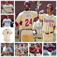 Faculdade Florida State Seminoles Baseball Jerseys FSU Camisas Mens Drew Mendoza Buster Posey Deion Sanders 10 Dick Howser