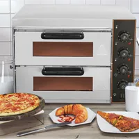 220V 전기 오븐 상업 피자 오븐 볶은 빵 케이크 피자 베이킹 기계 식품 프로세서