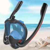Nueva máscara de buceo doble respirador Doble Mascarilla de buceo bajo el agua Cara completa Snorkeling Adulto Niños Natación Equipo de buceo Snorkel