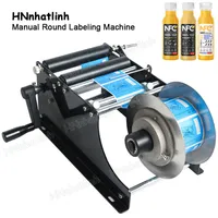 Food Processing Equipment Simple Manual Beer Cans Water Wine Glass Adhesive Sticker Labeler Applicator Mini Plastic Round Bottle Iabeling Machine 30times/min