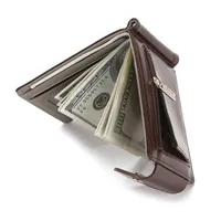 Plånböcker 2021 Wallet PU Creative Mäns Flip Buckle Zip Coin Purse USD Clip Multifunktionell Kort Pack Holder