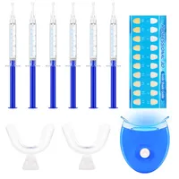 Kit Whiten Diente con LED Luz Blanqueamiento Oral Cuidado Dientes Whitener Equipo Dental 3ML Gel 6pcs Conjunto