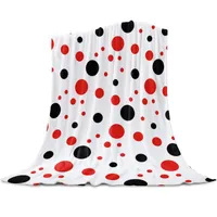 Coperte rosse e nere Dots Bianco stampato Flannel Throw Blank Quilts Tenere il calore Sofa Child Home Textiles Textiles Regalo di famiglia