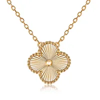 Ladi Clover Pendant Stainls Steel 18K Rose Gold Women Necklace