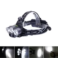 Most Powerful Head lamps 800LM 20W DG02 5-LED Rechargeable Heads light Heady Lamp Portable Lighting Torchhead lights 2*18650 battery Car Repair For Camping,Fish White
