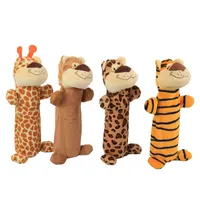Hundleksaker Chews Environmental Protection Design Ingen fyllning Valp Tugga Toy Plush Pup Plaything för små och medelstora hundar Lion Giraff Tiger Leopard