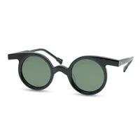 Gafas de sol Zerosun Pequeñas gafas de sol polarizadas para hombres para hombres Mujeres Vintage Nerd Eyewear 40mm Steampunk negro