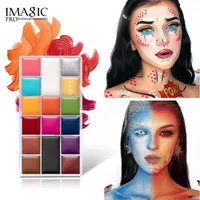 Halloweenowe twarze 16 Kolor ludzkiego ciała olejna farba z 6 sztuk Malowanie pędzla wodoodporna COS Scena wakacje Kreatywny Imgaic Makeup