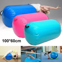 100CM*60CM Inflatable Air Roll Portable Gymnastics Cylinder Training Sport Fitness Air Mat Roller Barrel Airtrack Yoga Exercise