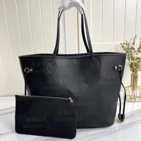 Woman Shopping Bag Handbag Purse Tote High Quality Leather fashion shoulder blue Lining serial number date code