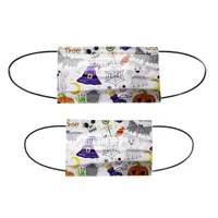 50Pic / Set Halloween Engångsmask 5 stilar Vuxna Kids Ansiktsmasker med Retail Box 2021 Ny mode