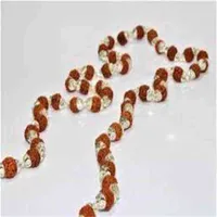Perline Rudraksha Mukhi Genuine Natural Mala 5 Face 108 Prayer Beads Collana a BT Wholale Prezzo Produttore in India