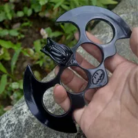 Duży Bat Ręcznie Zapięcie Pięść Obrony Finger Tiger Set Metal Iron Four Martial Arts Fighting Brace Ring 2smn
