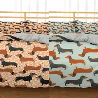 Homesky Cartoon Dachshund Bedding Set Bonito Salsicha Dog Devet Cover Set Pet Impresso Conjunta Conjuntos Cama de roupa de cama C0223