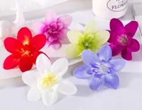 Bunte künstliche Blumenkopf künstliche Orchidee Seidenhandwerk Blumen für Hochzeit Weihnachtsraumdekoration