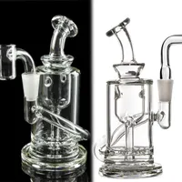 6.3 inchs Klein Recycler Oil Rigs Hookahs Glass Water Bongs Smoke Glass Pipe Bubbler Dab Bong with 10mm banger