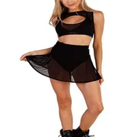 Skirts Women Sexy See Through Mini Ladies Summer High Waist Solid Color Half Rave Festival Party Night Club