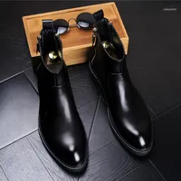 إنجلترا مصمم رجل عارضة الدافئة أفخم الشتاء أحذية جلد طبيعي أحذية القطن الأسود ثلج التمهيد جنتلمان الكاحل بوتاس zapatos1