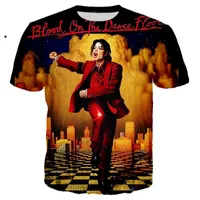 T-shirts pour hommes T-shirts 3D T-shirt 3D Michael Jackson Rock Singer Personnalité Print Unisexe Summer Street Street Hip Hop Fashion Harajuku Hommes Femmes Tee