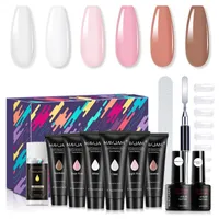 Gel de unhas MayJam Base e Top Coat Poly for Extension Set French Manicure Conjunto UV Varnish polonês LED duro