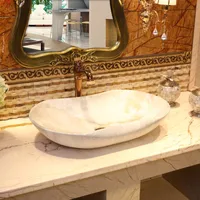 Marble Imitation Art Basin Creative Ceramic Washbasin Toilet European oval Shaped ceramic bathroom sinkgood qty