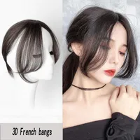 Syntetiska peruker AOOSOO HAIR TOUPEE med 3D Bangs Straight Clip i en hårstycke Top för kvinnor