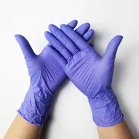 100 stks Groothandel hoge kwaliteit wegwerp paarse nitril handschoenen poeder gratis voor inspectie industriële lab en supermaket comfortabel kleurrijk