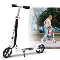 White Children's Draagbare scooter met 200 mm grote wielen, volwassen in hoogte verstelbare schouderriem, goed cadeau voor tieners