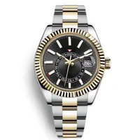 Top Luxury Watch Mens Calendário Mecânico Automático 42mm Aço Inoxidável Céu-morador GMT Moda luminosa dos homens à prova de água com caixa