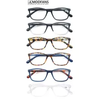 Modfans Очки для чтения Очки Мужчины Женщины читают для читателей Квадратный Eyeglass Plastic Fashion Frame Comforttable Для ношения +1.0 +2.0