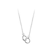 Porcellana Genuine 925 argento sterling in argento di due anelli doppio cerchio della collana del pendente di alta qualità del pendente di alta qualità gioielli di placcatura dell'oro della rosa dell'ingrosso