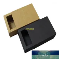 100pcs 14*7*3cm Black Beige Drawer Packing Box Gift Bow Tie Packaging Kraft Paper Carft Cardboard Boxes1