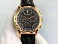 TW Factory Top Quality Watches Classic 39mm x 11.5mm Cellini 50515-0011 Bandas de cuero Swiss Cal.3165 Movimiento Mecánico Mecánico Mens Reloj de pulseras para hombre