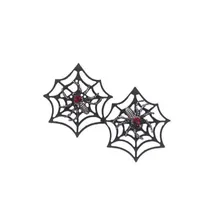 Stud Dark Punk Gothic Spider Web Black Halloween Subkulture Nische Design Ohrringe Ohrhaken