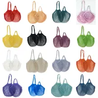 Pamuklu alışveriş çantası katlanabilir yeniden kullanılabilir alışveriş bakkal çantası sebze ve meyve pamuk örgü pazar string net