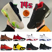 Moda 14 14s Erkekler Basketbol Ayakkabıları Düşük Aleali Mayıs Fortune Kışlık Kahverengi Kırmızı Ruj Spor Salonu Kırmızı Toro Son Shot Hyper Royal Indiglo Erkek Sneakers