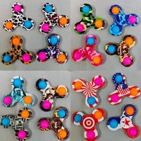 Dhltie-dye graffiti gyro push simple dimple toys plus 3 zijden vinger spelen spel anti stress spinner kleurrijke roterende groothandel