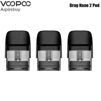 VOOPOO Drag Nano 2 Pod Cartridge Replacement 2ml Capacity with 1.2ohm 0.8ohm Coil Top Filling System Vape E-cigarette 3pcs Pack Authentic