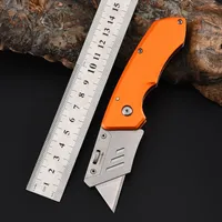 Wholesale plegable de acero inoxidable cuchilla Utility Knife Naran Pocket Cut Cutter Razor Sharp Sharp, Change Quick Blades, envío gratis