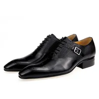 Mens Formal Genuine Leather Fashion Zapato Social Male Wedding Dress Loafer Oxford Weave Printing Lace-up Daily Brogue Shoes 220119