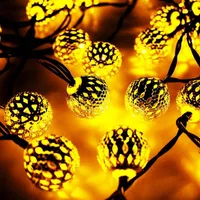 Weihnachtsdekoration Solar LED Feenleuchte marokkanische Kugellampe wasserdichte Eisenhöhle Licht Garten Landschaft Außenbeleuchtung
