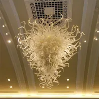 Eigentijdse lampen hanglampverlichting geblazen murano -stijl glas kroonluchter w80xh120cm decoratief led lichten hotel thuis woonkamer decor decor