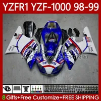 Yamaha YZF R 1 1000 CC YZF-R1 YZF-1000 98-01 Bodywork 82NO.15 YZF R1 YZFR1 98 99 00 01 1000cc YZF1000 1999 1999 2000 2001 OEM Fairings Kit Blue White Blk