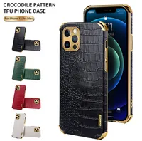 Mobile Phone Cases textura crocodilo caso o iphone 13 mini 12 pro max capa de couro luxo para iphone13