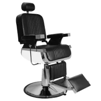 Waco mão hidráulica reclinação Barber cadeira de salão de salão, para cabelos estilistas resistentes tatuagem cadeiras shampoo beleza equipamento - preto